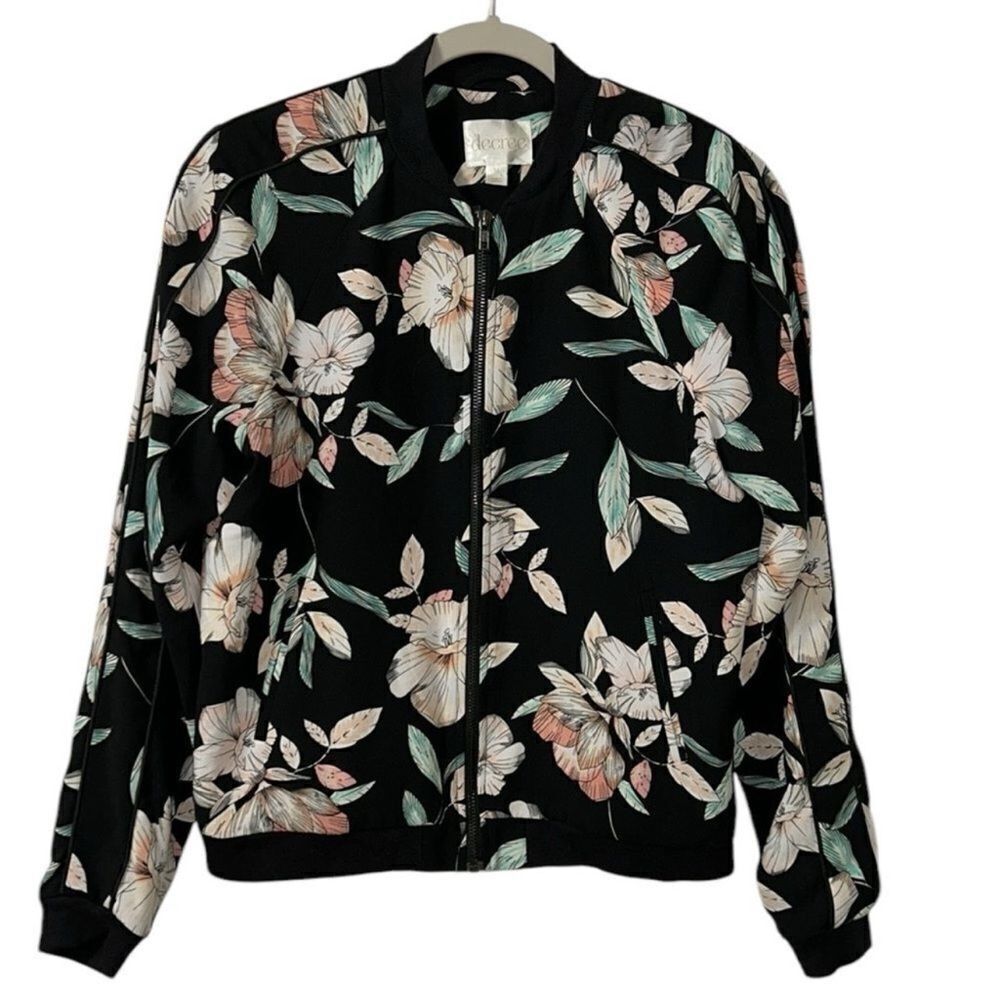 Decree Floral Print Bomber Jacket(Size Medium)